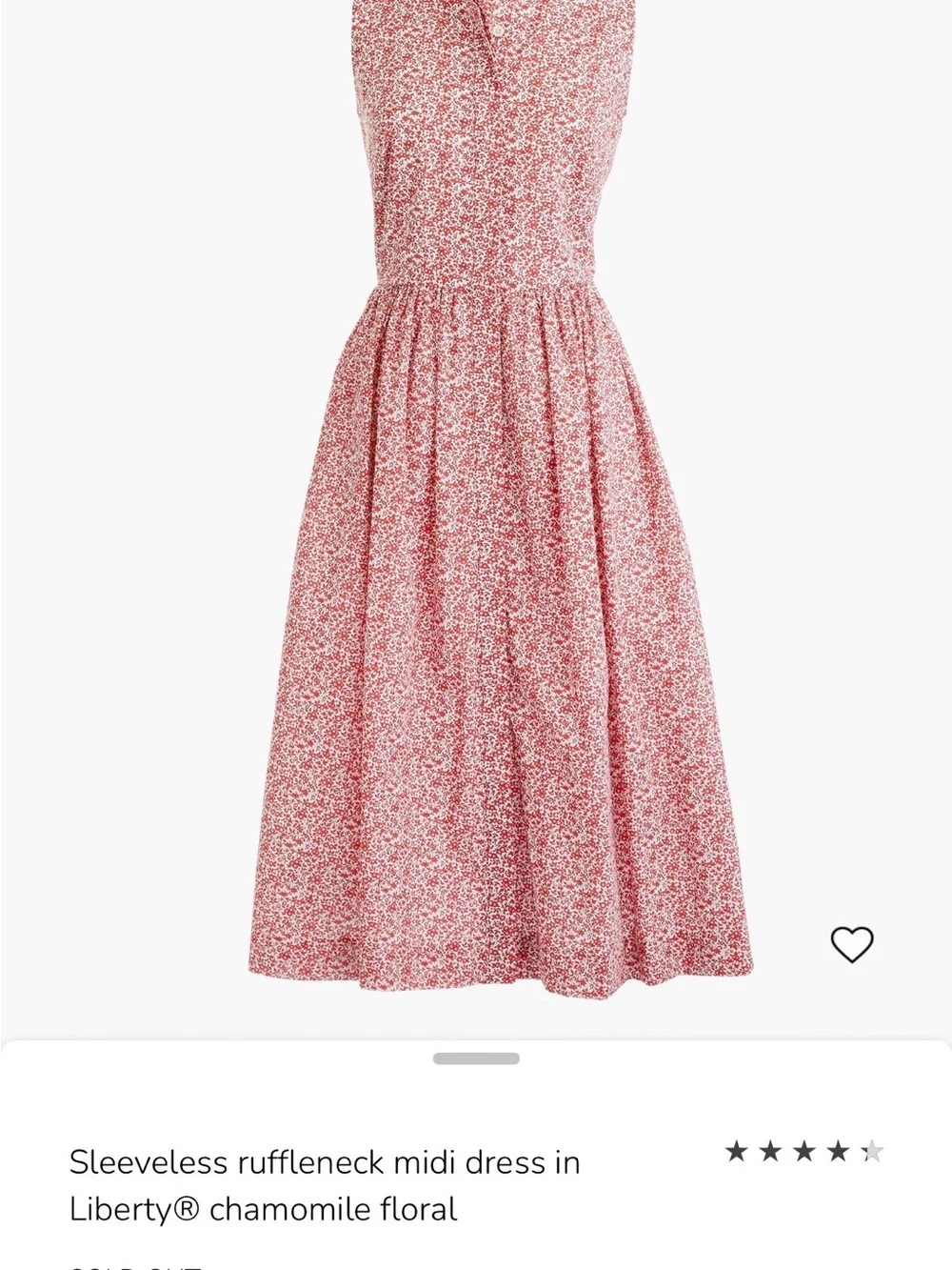 J.Crew Sleeveless Ruffleneck Midi Dress in Liberty® Chamomile Floral